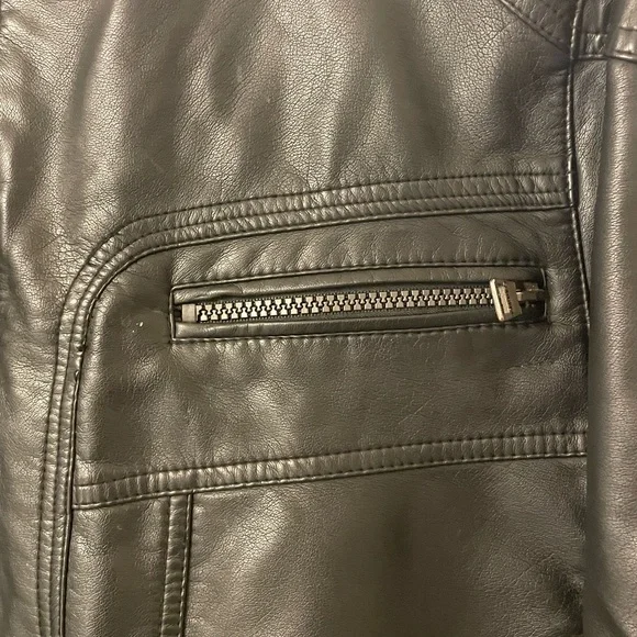 Calvin Klein Faux Leather Biker Jacket Men's Size Small - Picture 5 of 14